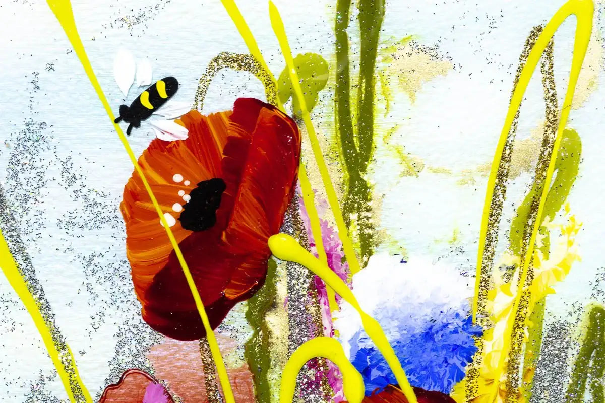 Busy Bees II - Original - SOLD by artist Rozanne Bell - Wyecliffe Galleries