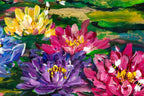 Summertime Lily Pond - Original - SOLD by artist Rozanne Bell - Wyecliffe Galleries