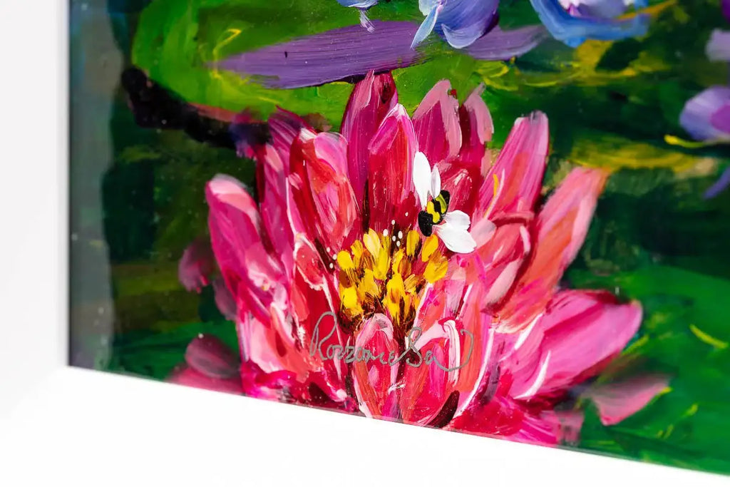 Summertime Lily Pond - Original - SOLD by artist Rozanne Bell - Wyecliffe Galleries