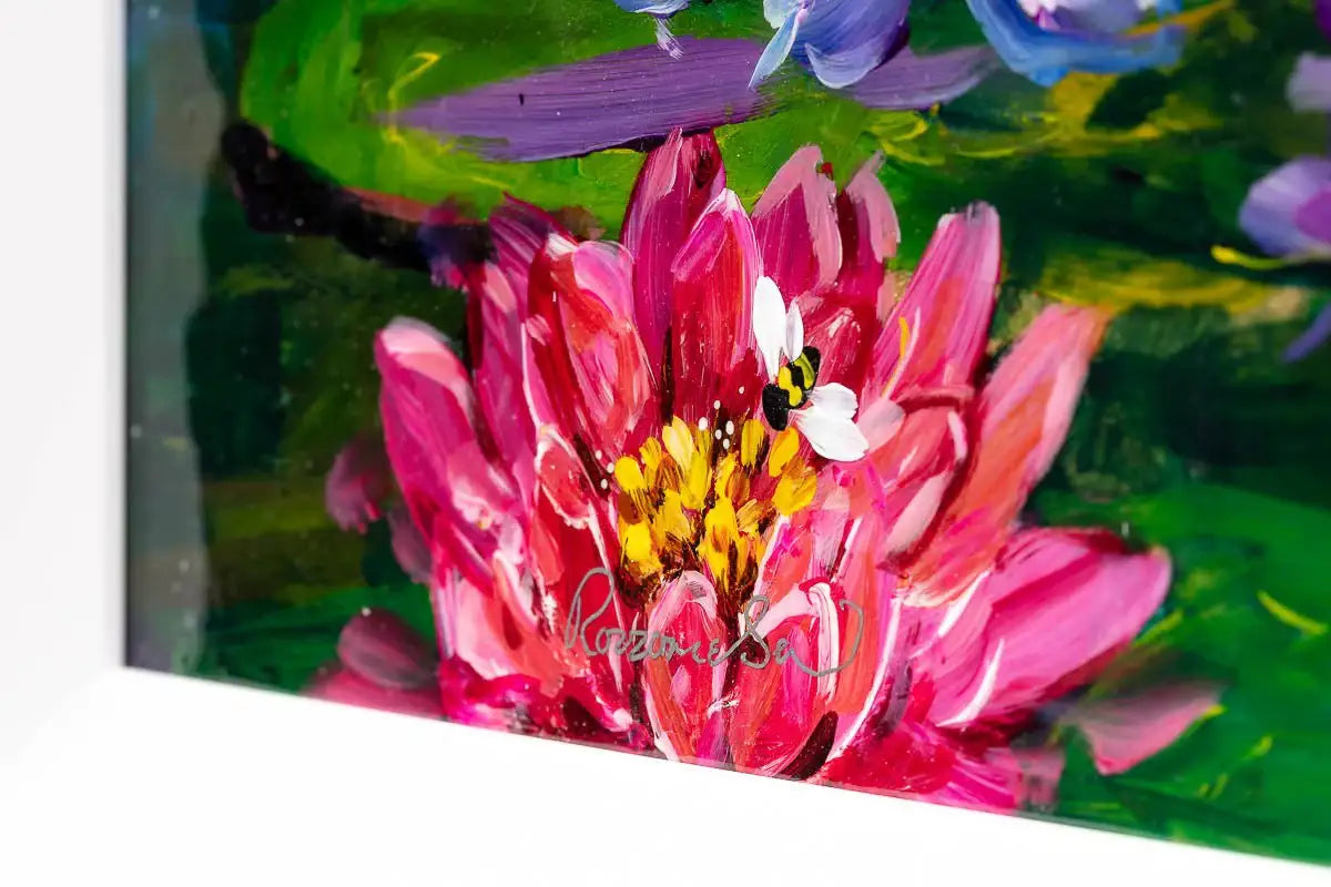 Summertime Lily Pond - Original - SOLD by artist Rozanne Bell - Wyecliffe Galleries