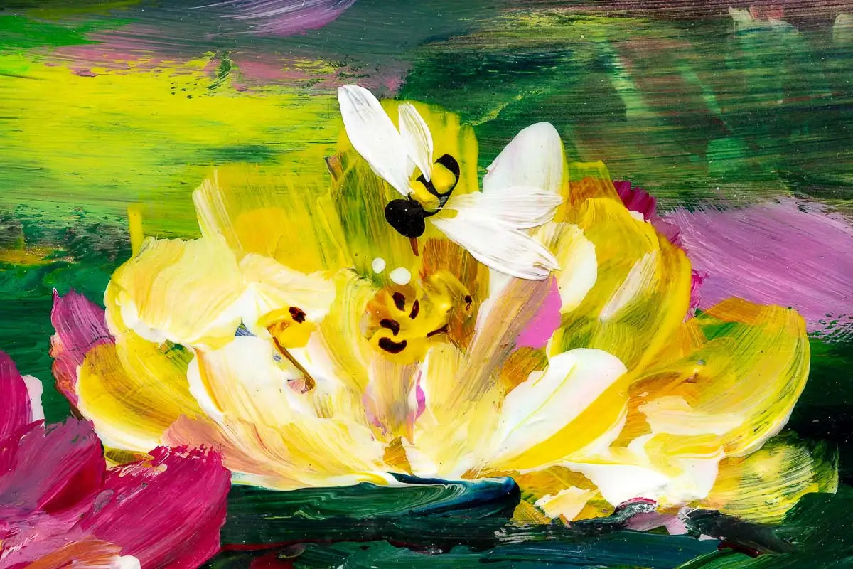 Summertime Lily Pond - Original - SOLD by artist Rozanne Bell - Wyecliffe Galleries