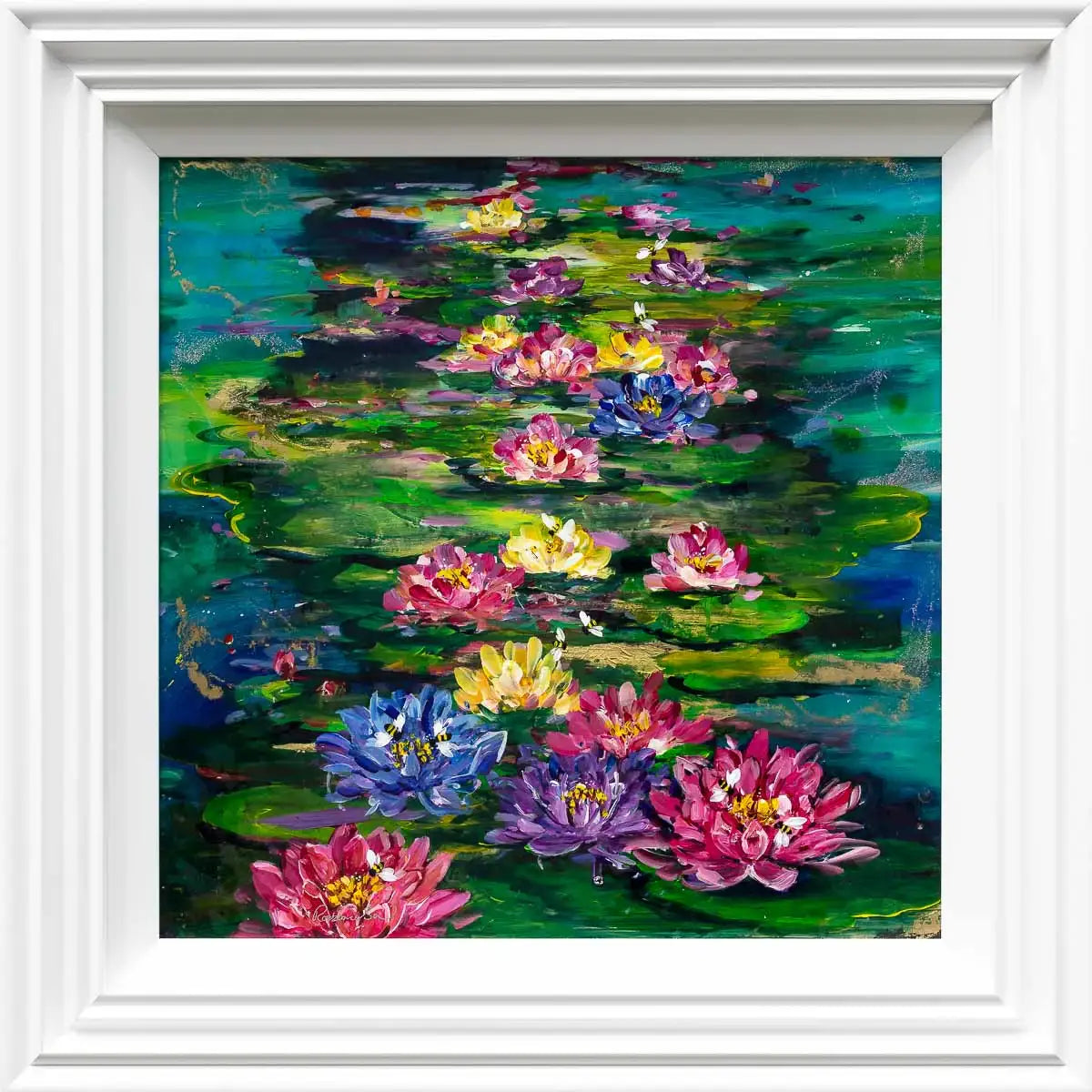 Summertime Lily Pond - Original - SOLD by artist Rozanne Bell - Wyecliffe Galleries