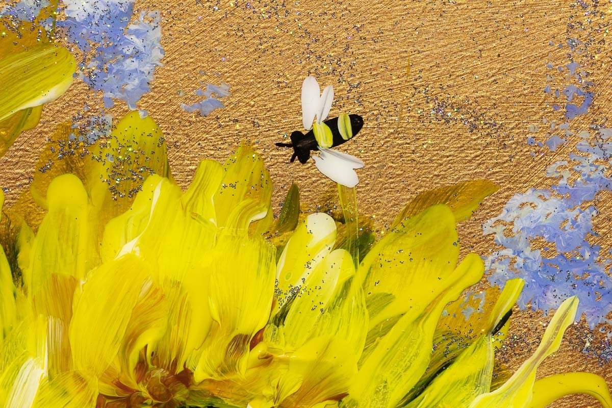 Sunflower Crazy - Original - SOLD by artist Rozanne Bell - Wyecliffe Galleries