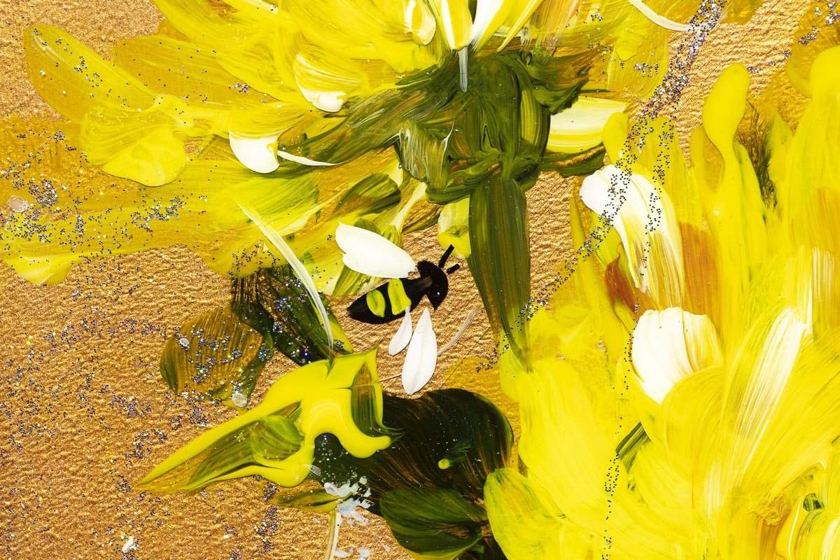 Sunflower Crazy - Original - SOLD by artist Rozanne Bell - Wyecliffe Galleries