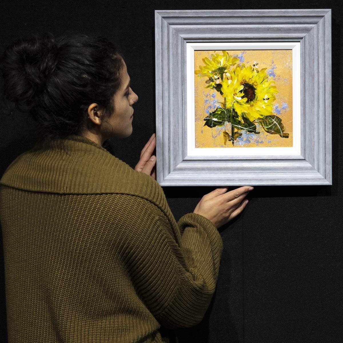 Sunflower Crazy - Original - SOLD by artist Rozanne Bell - Wyecliffe Galleries