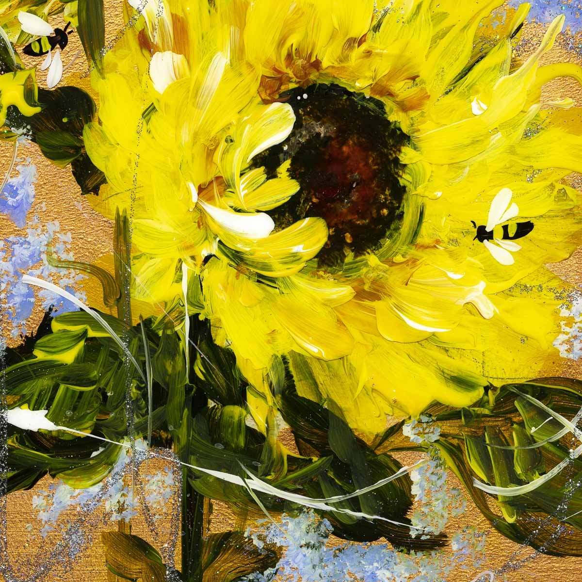 Sunflower Crazy - Original - SOLD by artist Rozanne Bell - Wyecliffe Galleries