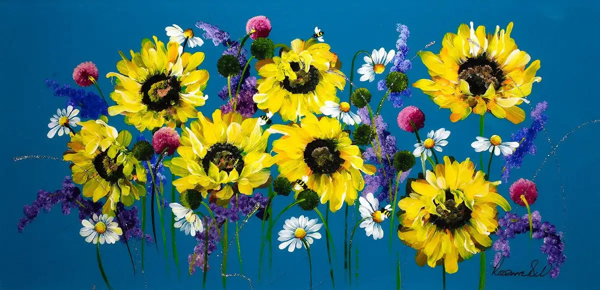 Sunflowers - Original - SOLD by artist Rozanne Bell - Wyecliffe Galleries