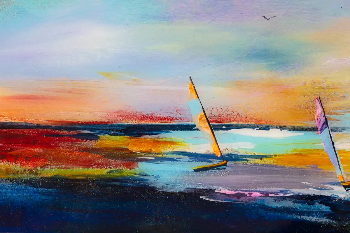 Sunlit Sails - Original - SOLD by artist Rozanne Bell - Wyecliffe Galleries