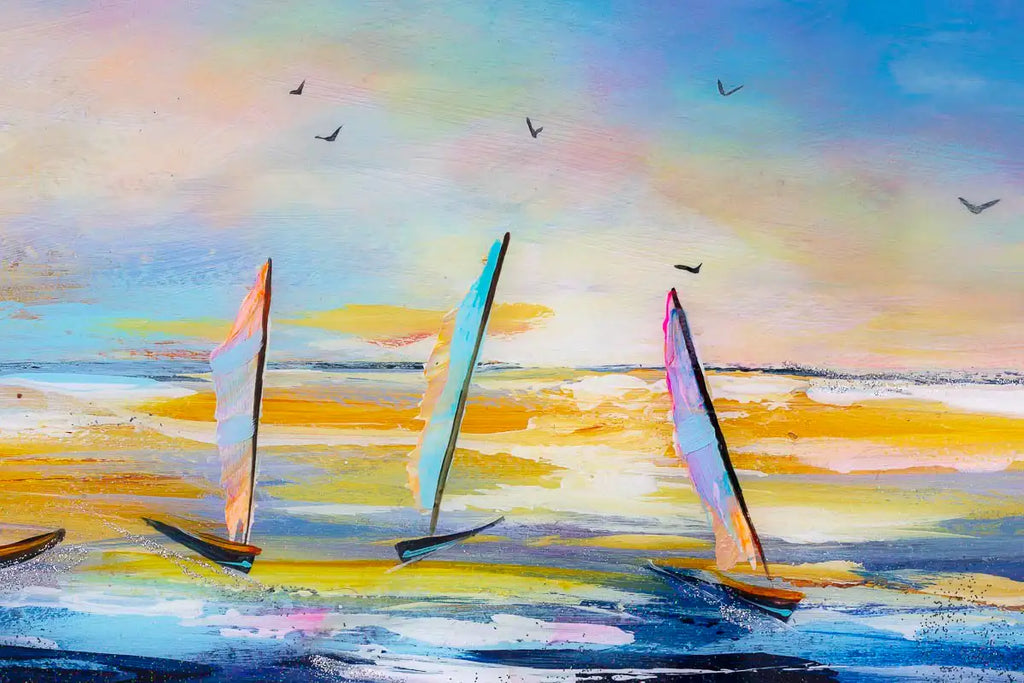 Sunlit Sails - Original - SOLD by artist Rozanne Bell - Wyecliffe Galleries