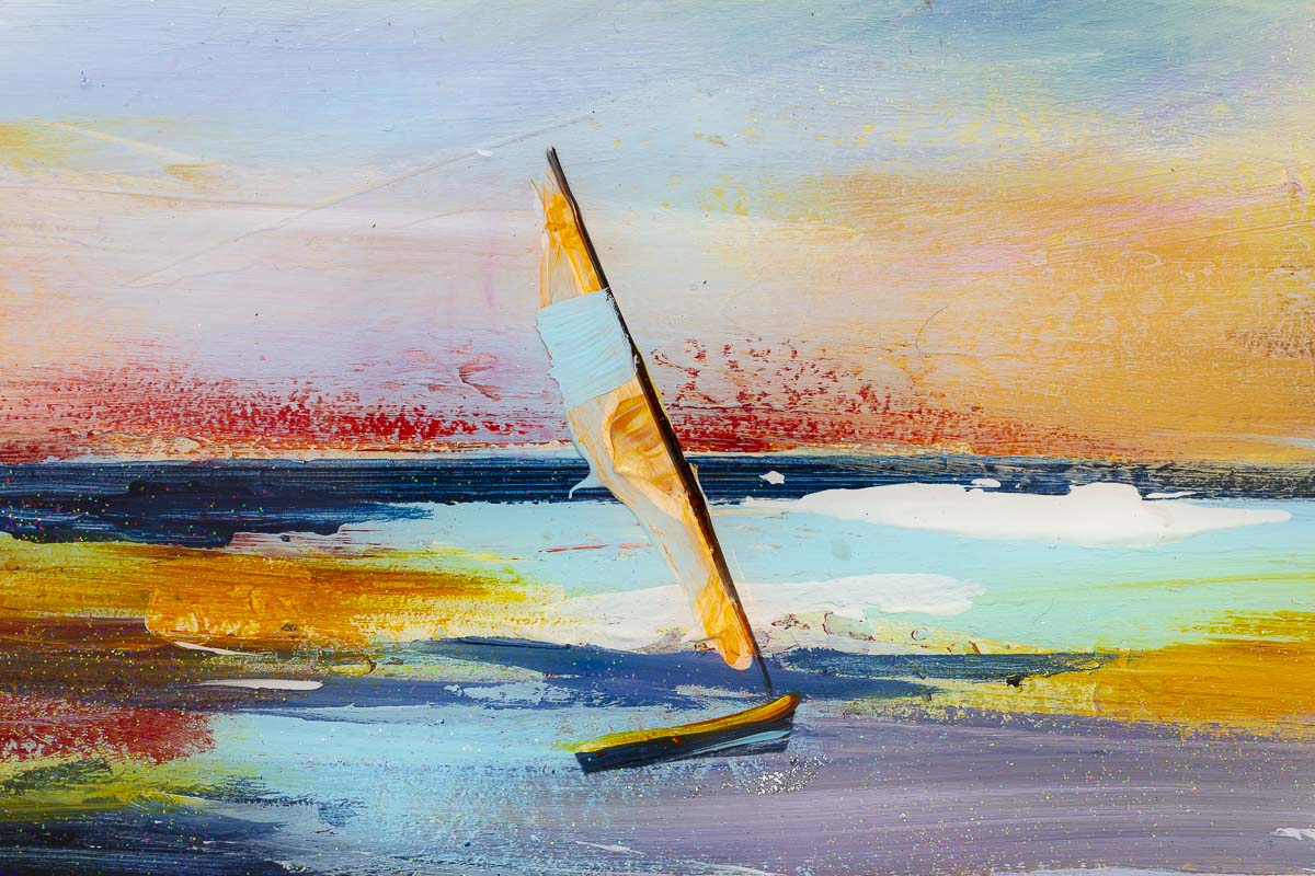 Sunlit Sails - Original -CHECK MEASUREMENTS Rozanne Bell Framed
