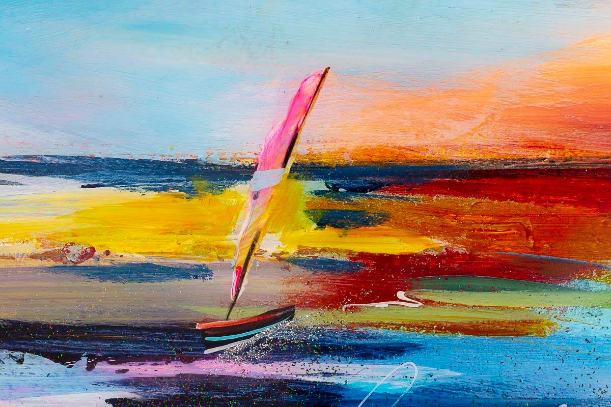 Sunlit Sails - Original - SOLD by artist Rozanne Bell - Wyecliffe Galleries