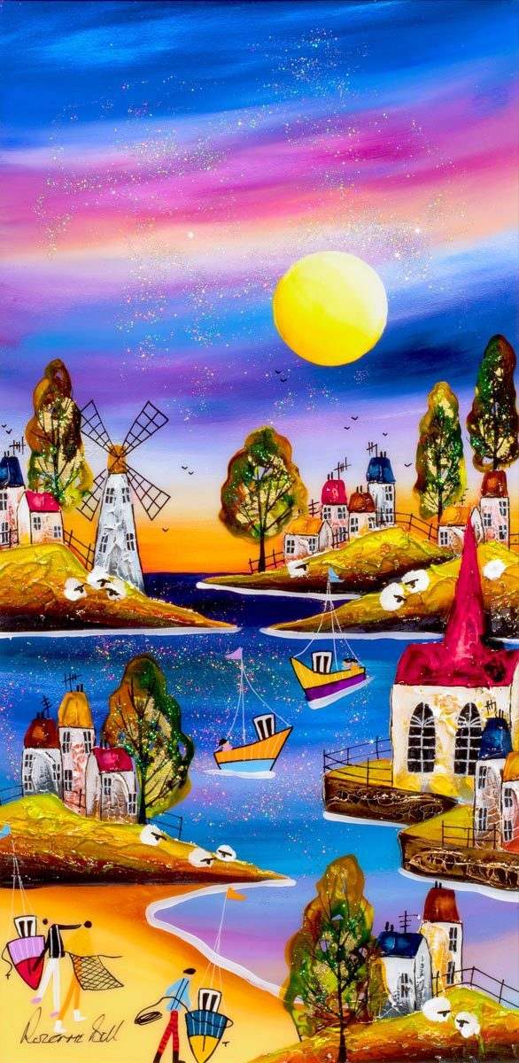 Sunset Bay I - SOLD by artist Rozanne Bell - Wyecliffe Galleries