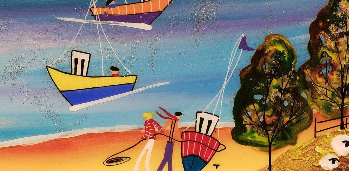 Sunset Harbour - SOLD by artist Rozanne Bell - Wyecliffe Galleries