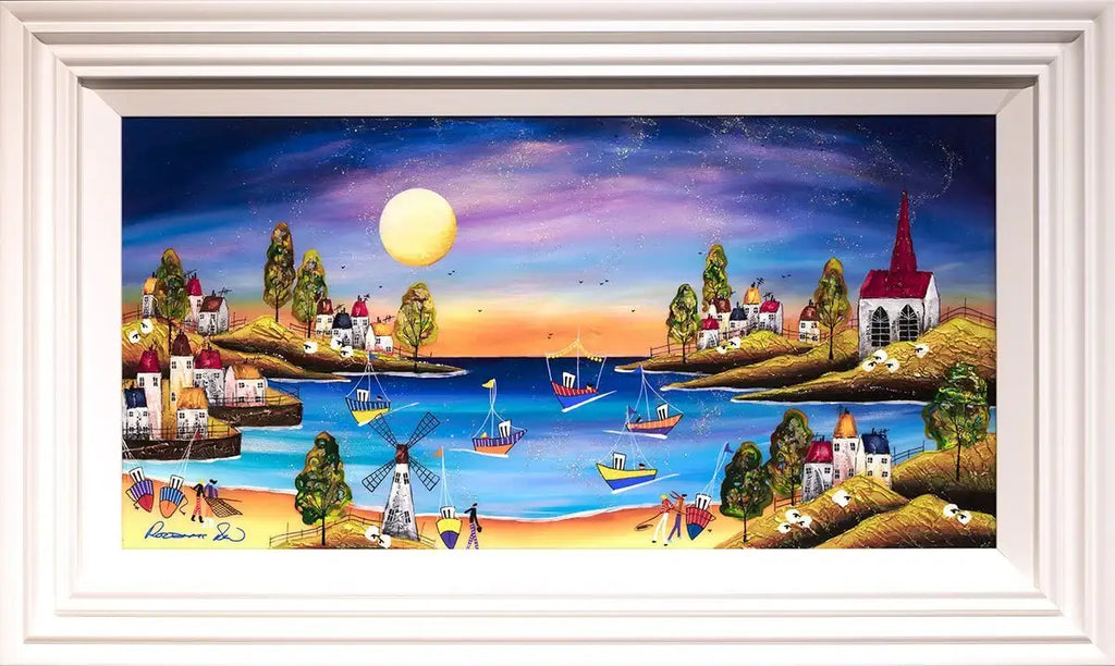 Sunset Harbour - SOLD by artist Rozanne Bell - Wyecliffe Galleries