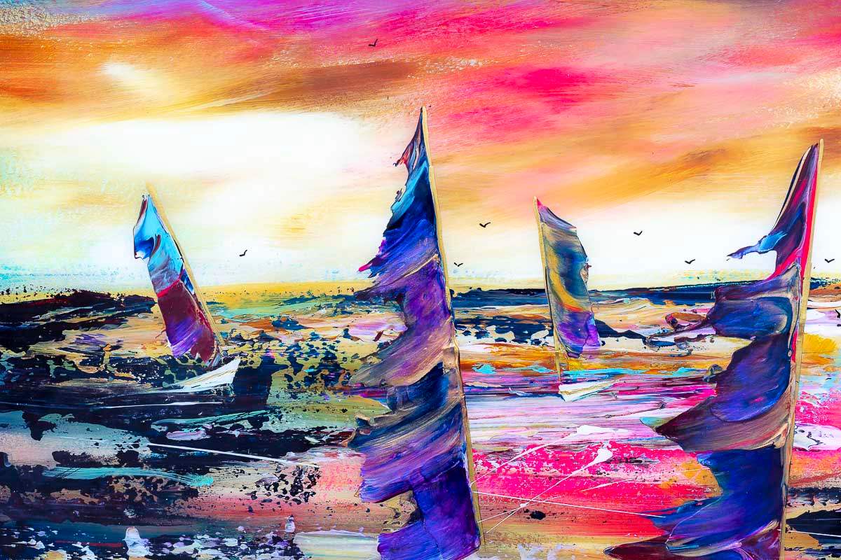 Sunset Sailing - Original - SOLD by artist Rozanne Bell - Wyecliffe Galleries
