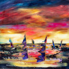 Sunset Sailing - Original - SOLD by artist Rozanne Bell - Wyecliffe Galleries