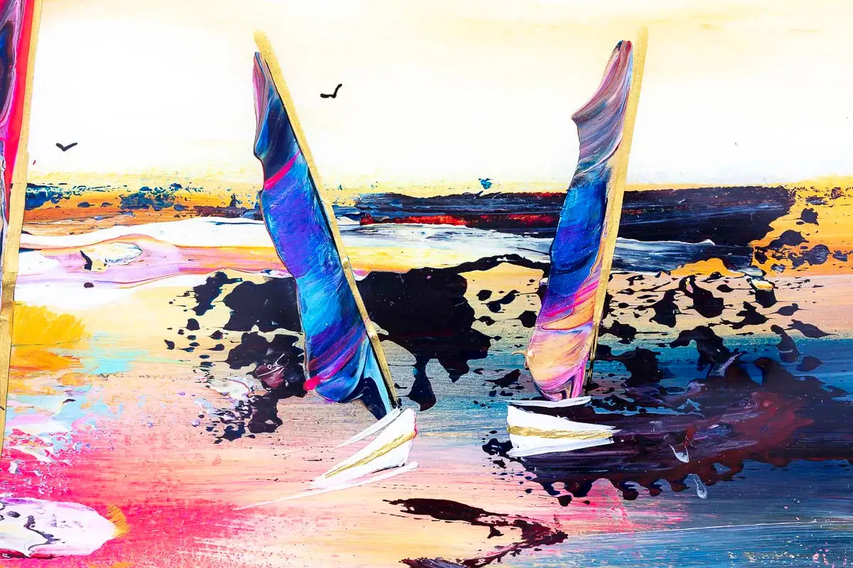 Sunset Sailing - Original - SOLD by artist Rozanne Bell - Wyecliffe Galleries