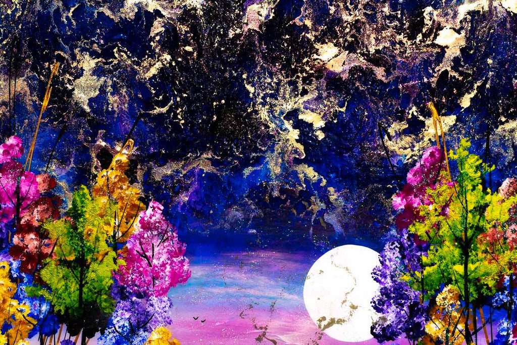 The Harvest Moon - Original - SOLD by artist Rozanne Bell - Wyecliffe Galleries