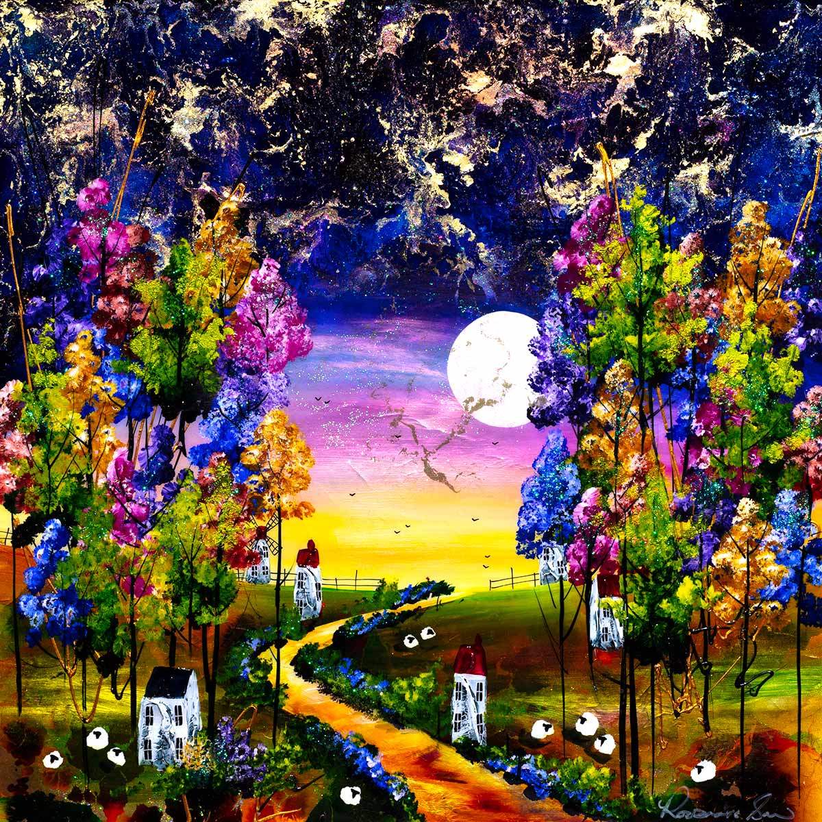 The Harvest Moon - Original - SOLD by artist Rozanne Bell - Wyecliffe Galleries