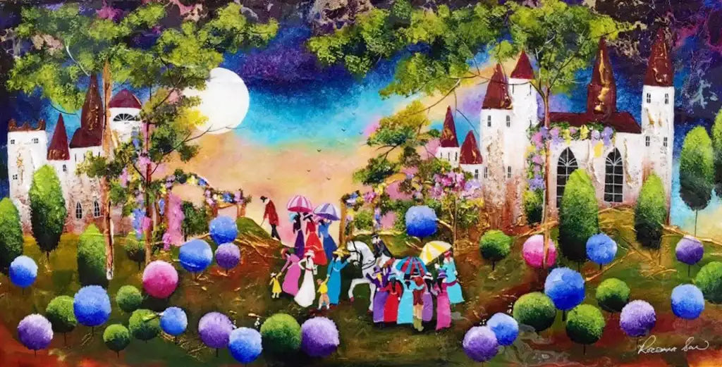 The Magic Garden - Original - SOLD by artist Rozanne Bell - Wyecliffe Galleries