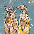 The Three Meerkats - Original by artist Rozanne Bell - Wyecliffe Galleries