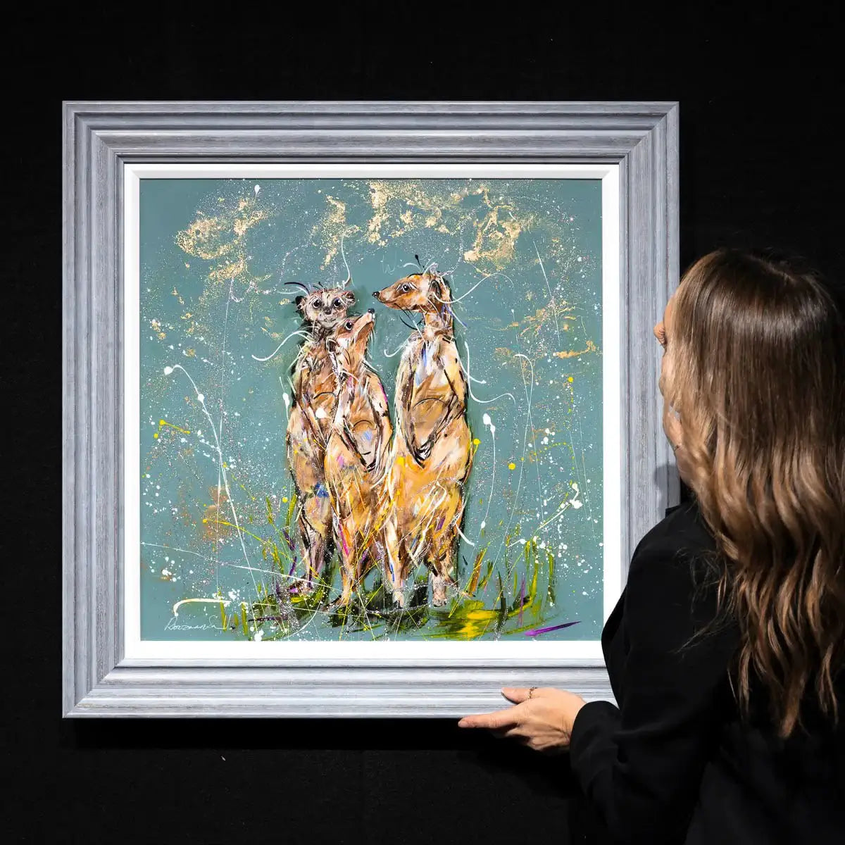 The Three Meerkats - Original by artist Rozanne Bell - Wyecliffe Galleries