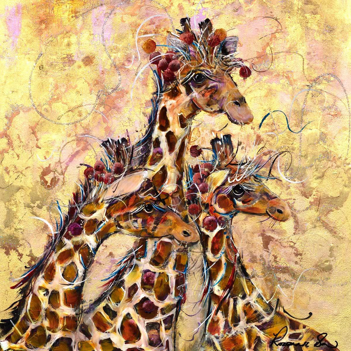 The Trio - Original - SOLD by artist Rozanne Bell - Wyecliffe Galleries