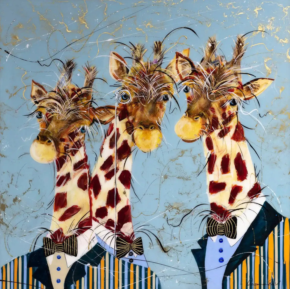Three Amigos - Original - SOLD by artist Rozanne Bell - Wyecliffe Galleries