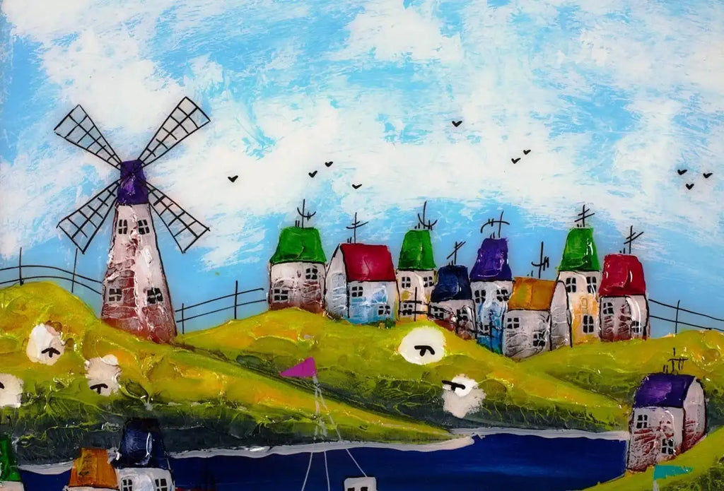 Tidewater Town - Original - SOLD by artist Rozanne Bell - Wyecliffe Galleries