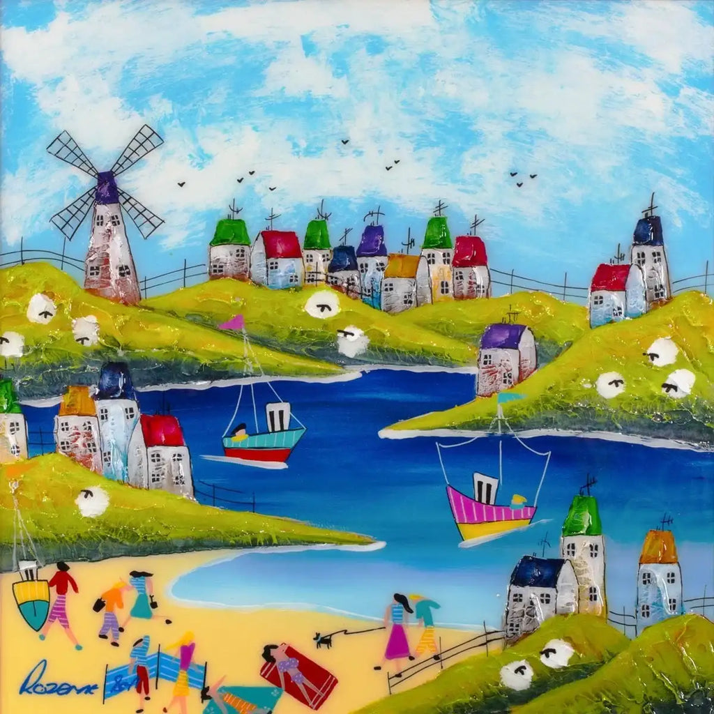 Tidewater Town - Original - SOLD by artist Rozanne Bell - Wyecliffe Galleries