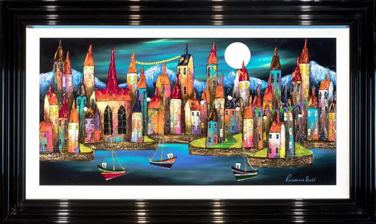 Town of Cheer - Original SOLD by artist Rozanne Bell - Wyecliffe Galleries