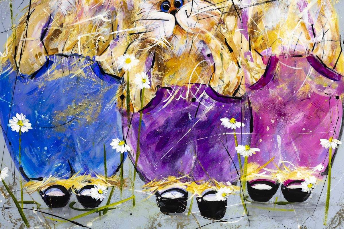 Trio of Trouble - Original - SOLD by artist Rozanne Bell - Wyecliffe Galleries