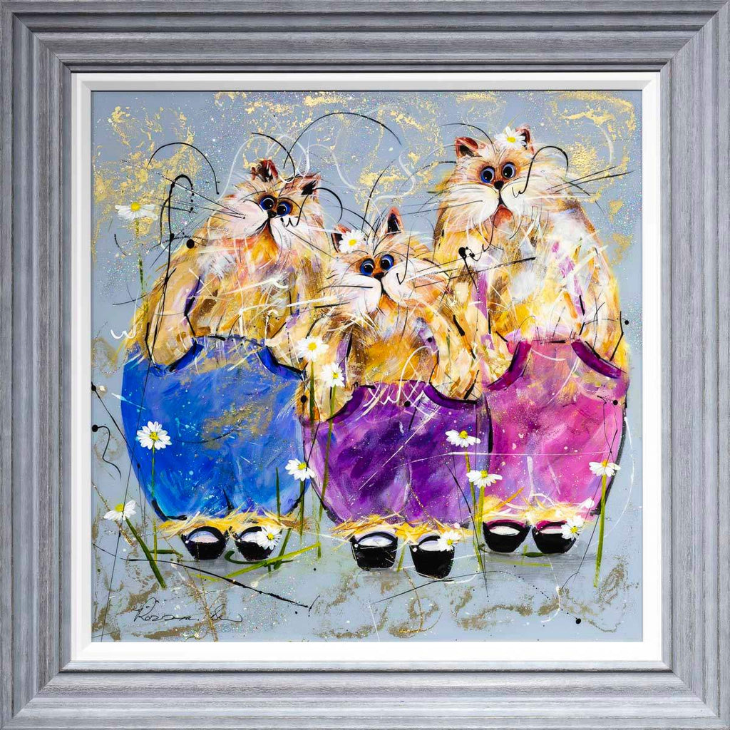 Trio of Trouble - Original - SOLD by artist Rozanne Bell - Wyecliffe Galleries