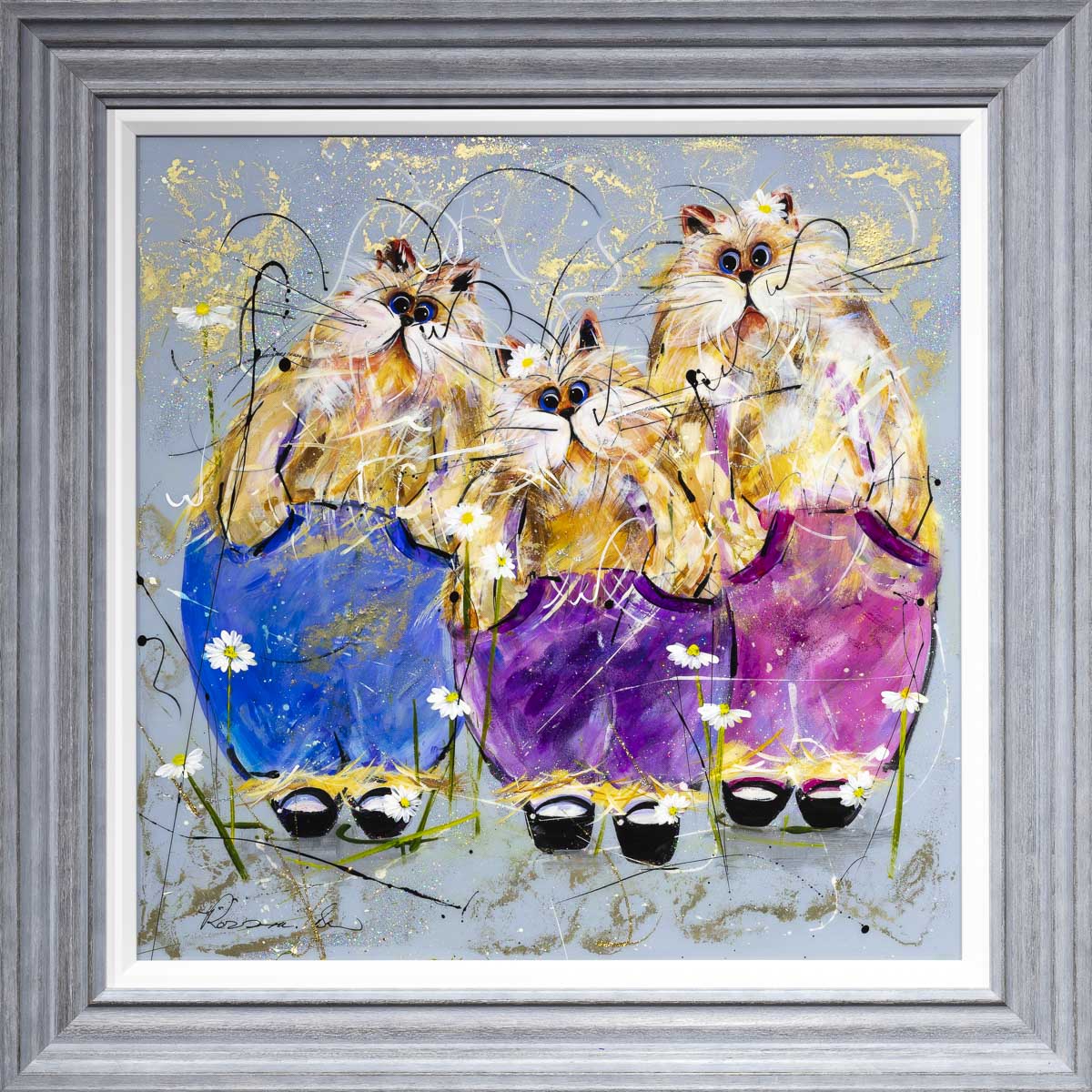 Trio of Trouble - Original Rozanne Bell Framed