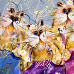 Trio of Trouble - Original - SOLD by artist Rozanne Bell - Wyecliffe Galleries
