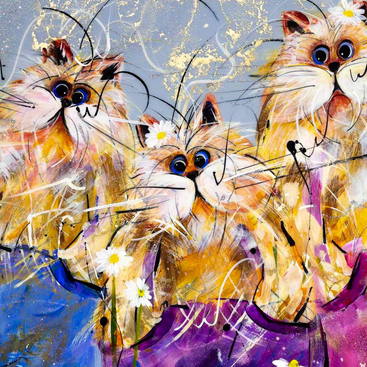 Trio of Trouble - Original - SOLD by artist Rozanne Bell - Wyecliffe Galleries