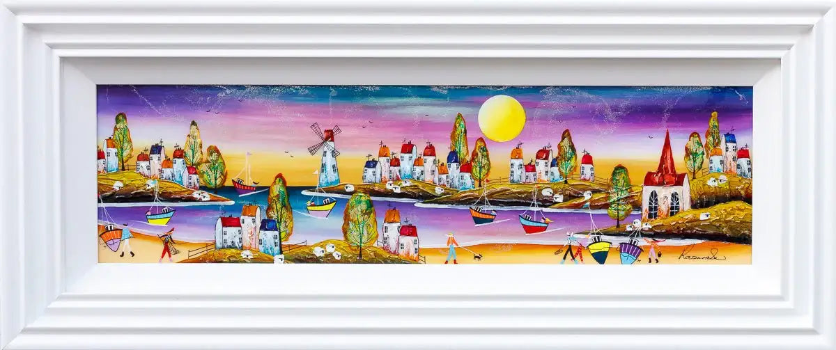 Twilight Harbour - Original - SOLD by artist Rozanne Bell - Wyecliffe Galleries