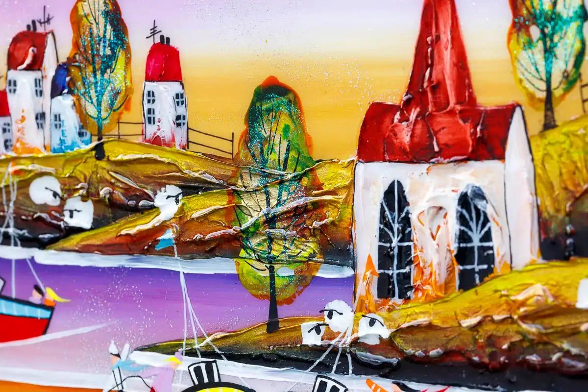 Twilight Harbour - Original - SOLD by artist Rozanne Bell - Wyecliffe Galleries