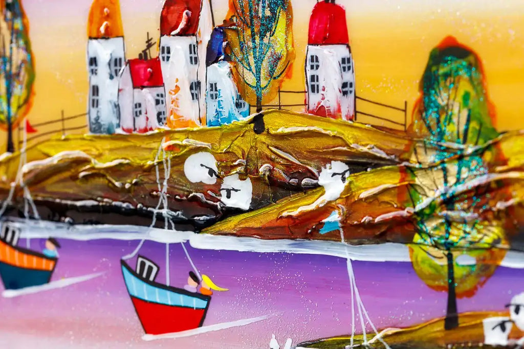 Twilight Harbour - Original - SOLD by artist Rozanne Bell - Wyecliffe Galleries