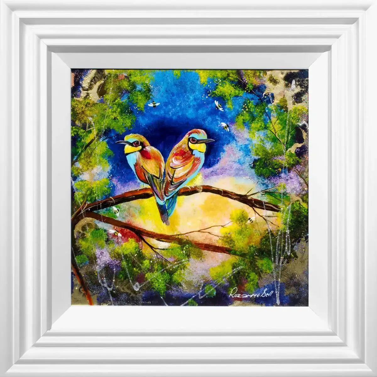 Two Little Birds - SOLD by artist Rozanne Bell - Wyecliffe Galleries
