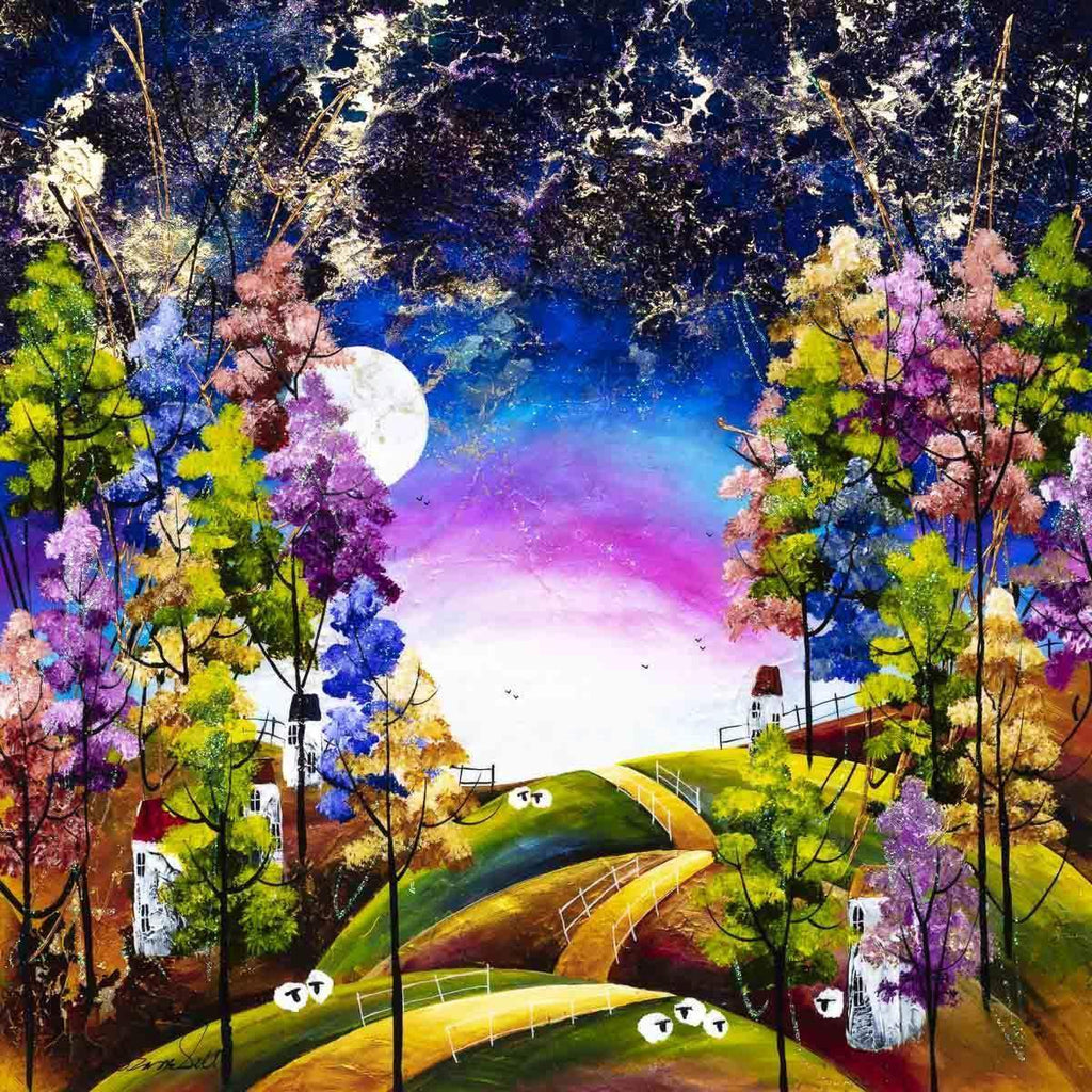 Under the Moon - Original - SOLD by artist Rozanne Bell - Wyecliffe Galleries