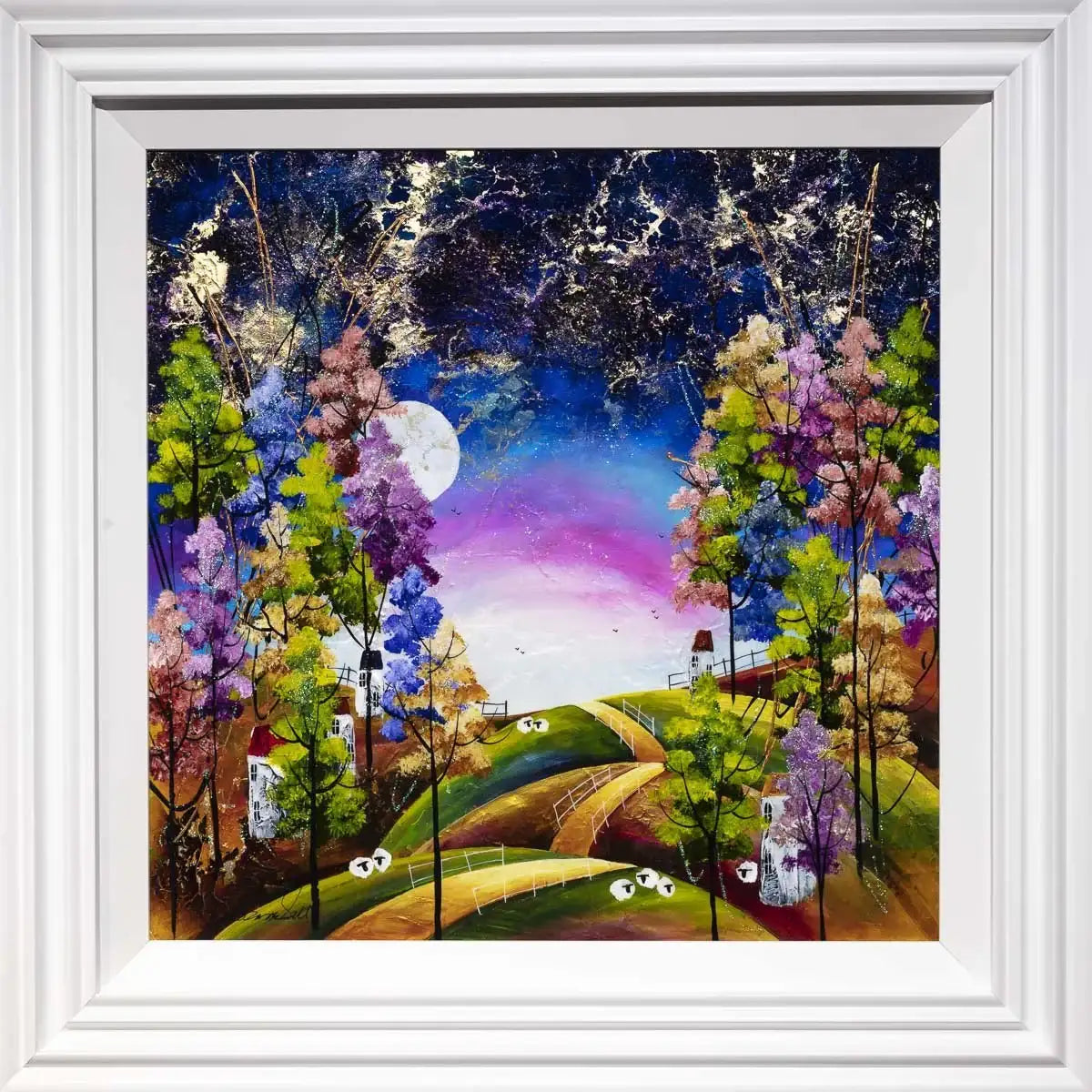 Under the Moon - Original - SOLD by artist Rozanne Bell - Wyecliffe Galleries