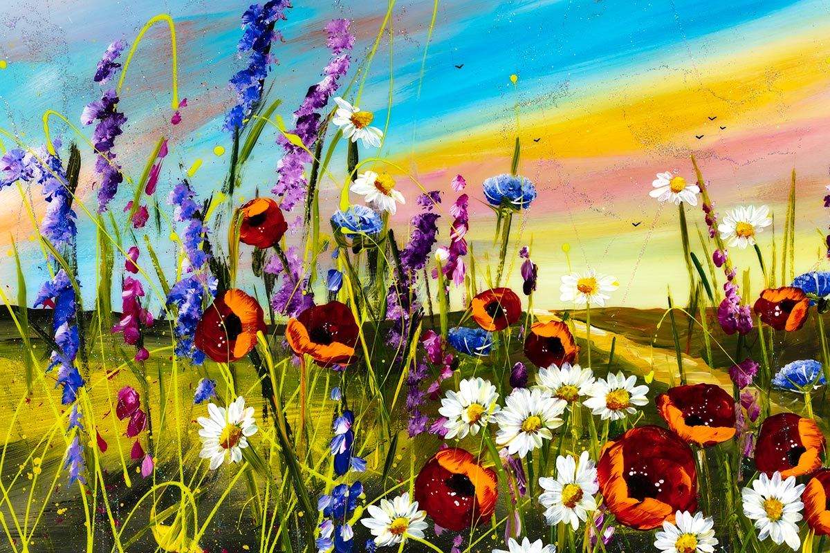 Vibrant Meadow - Original - SOLD by artist Rozanne Bell - Wyecliffe Galleries