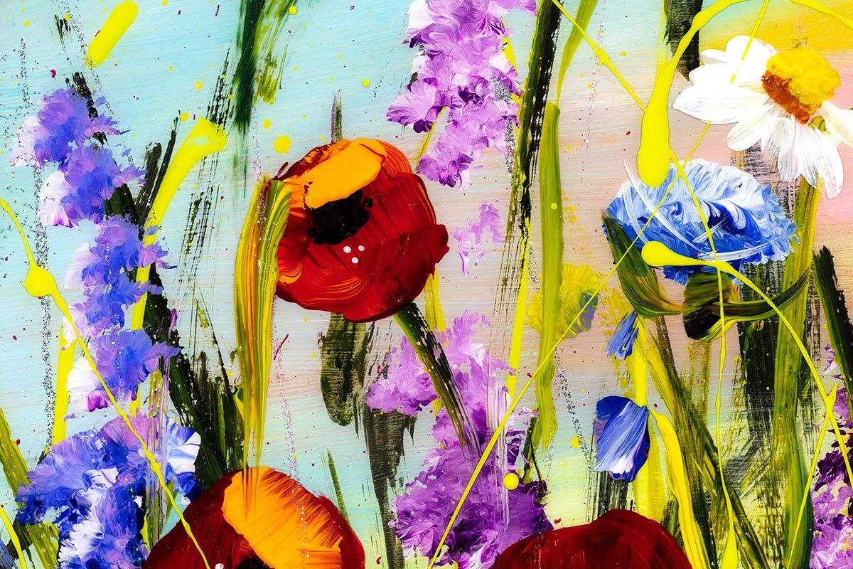 Vibrant Meadow - Original - SOLD by artist Rozanne Bell - Wyecliffe Galleries