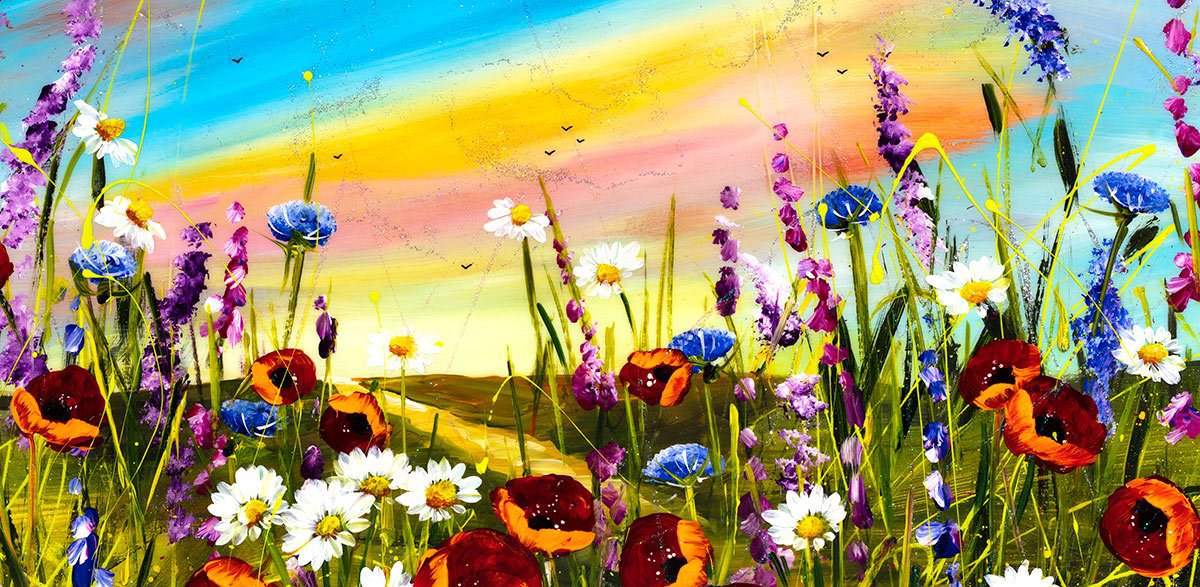Vibrant Meadow - Original - SOLD by artist Rozanne Bell - Wyecliffe Galleries