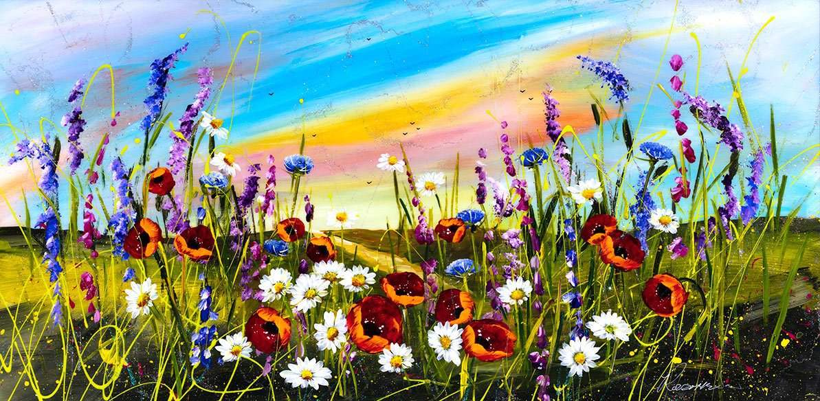 Vibrant Meadow - Original - SOLD by artist Rozanne Bell - Wyecliffe Galleries