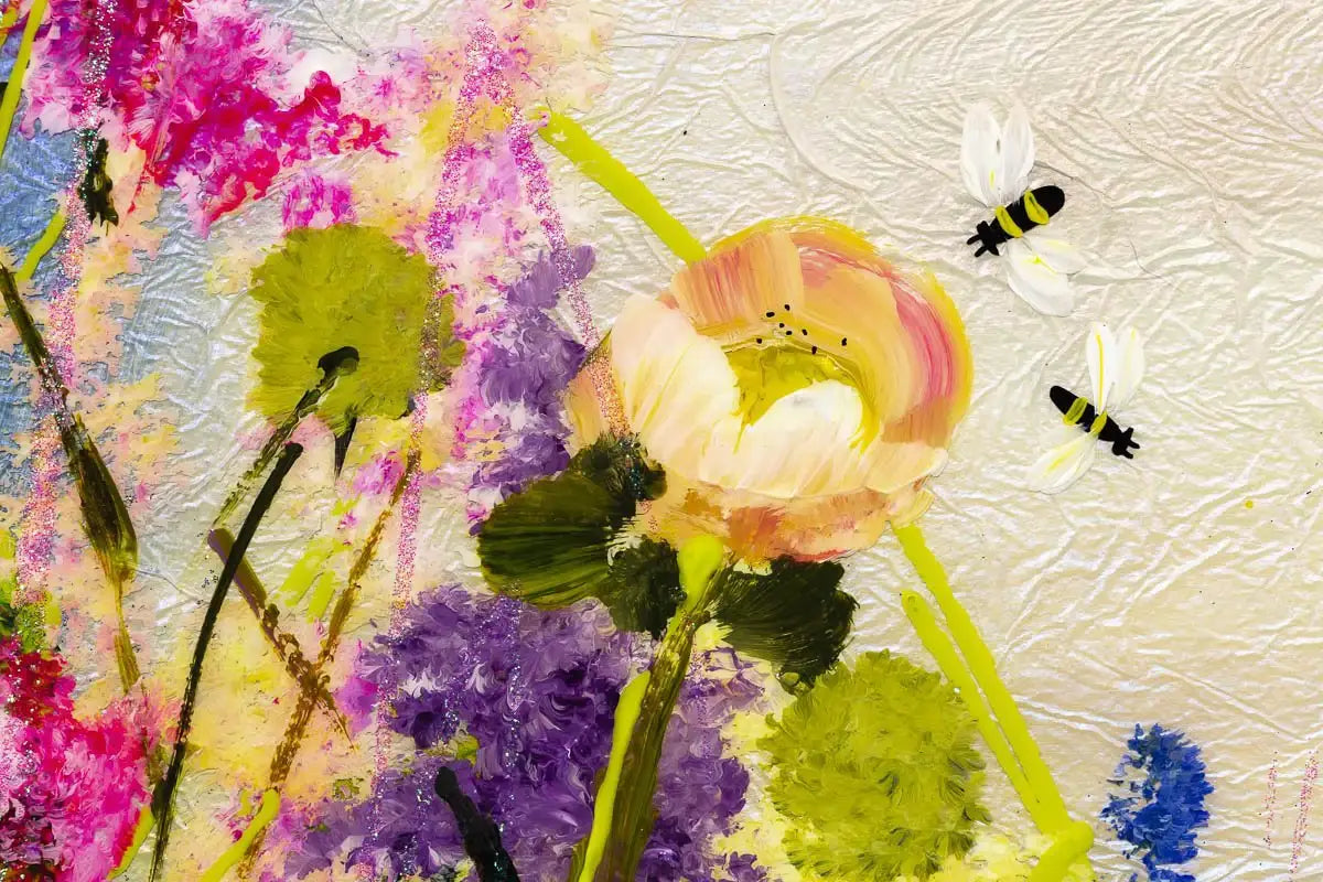 Violet Fields - Original - SOLD by artist Rozanne Bell - Wyecliffe Galleries