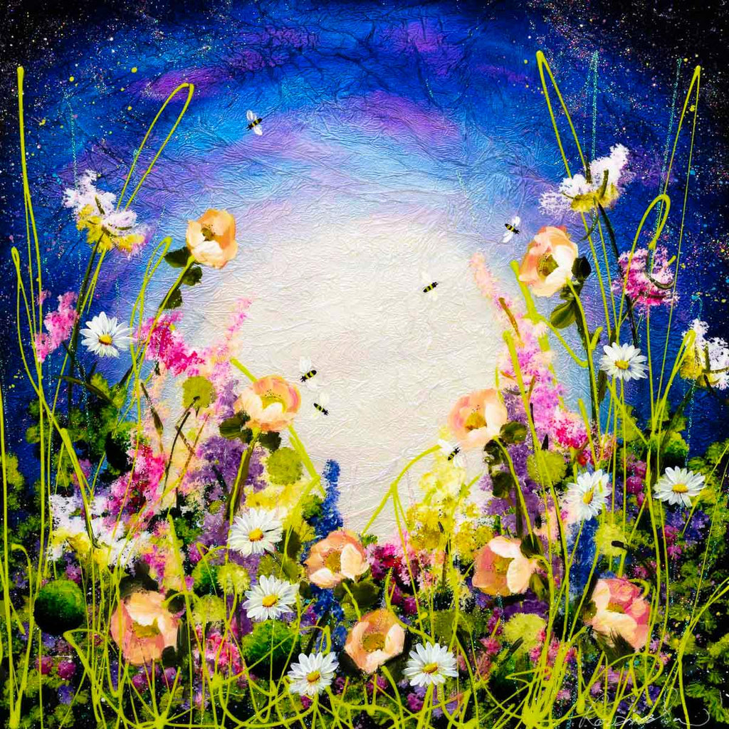 Violet Fields - Original - SOLD by artist Rozanne Bell - Wyecliffe Galleries