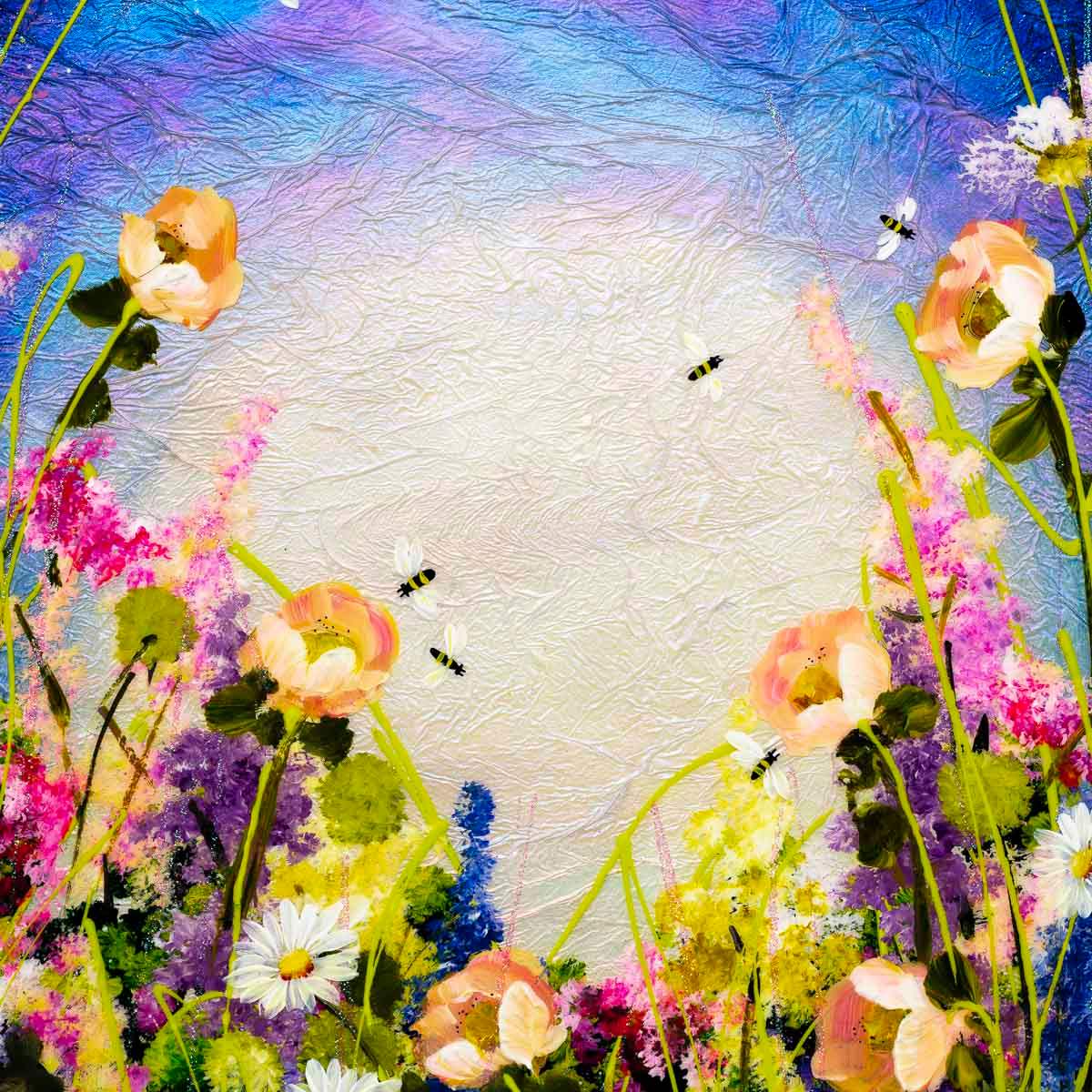 Violet Fields - Original - SOLD by artist Rozanne Bell - Wyecliffe Galleries