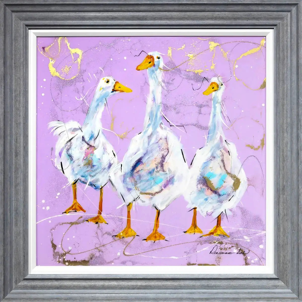 Waddle Along Now - Original by artist Rozanne Bell - Wyecliffe Galleries